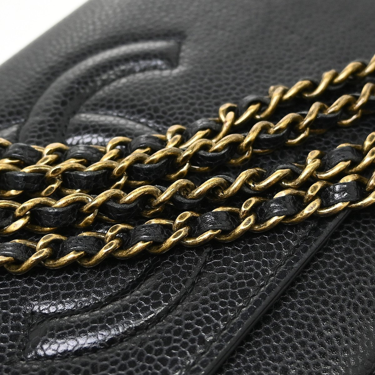 Chanel Wallet on Chain Caviar, Black, Leather, Clutch