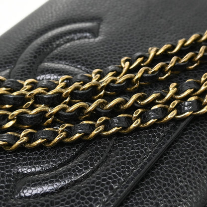 Chanel Wallet on Chain Caviar, Black, Leather, Clutch