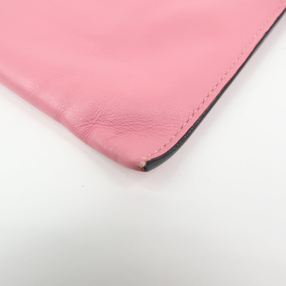 Miu Miu Logo Chain Clutch Shearling, Pink, Leather, Clutch
