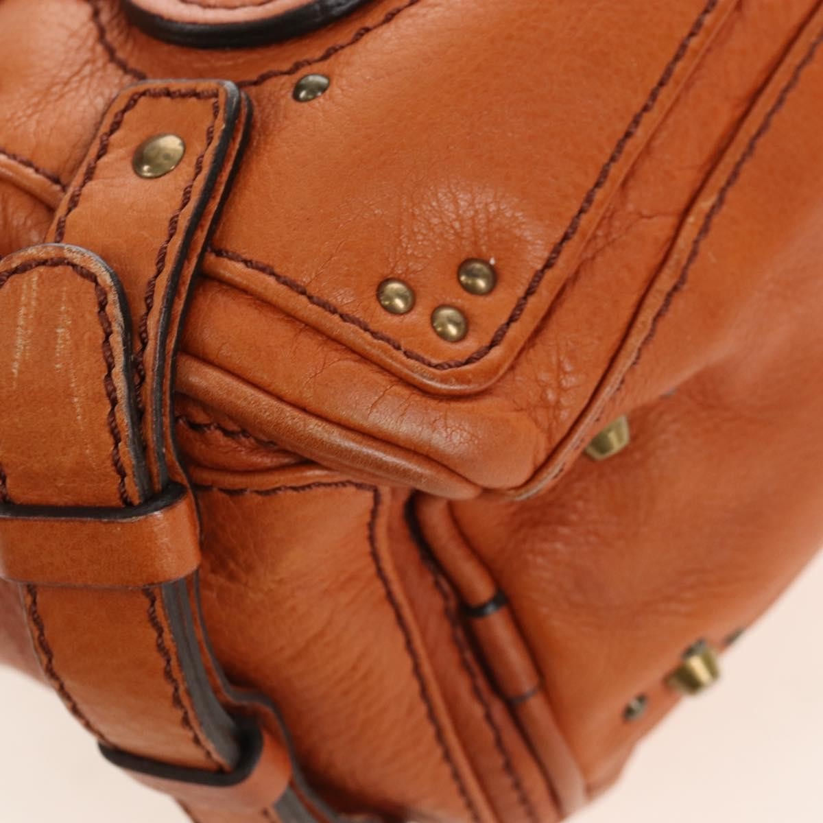 Chloe Paddington Lock Leather, Orange, Leather, Handbag
