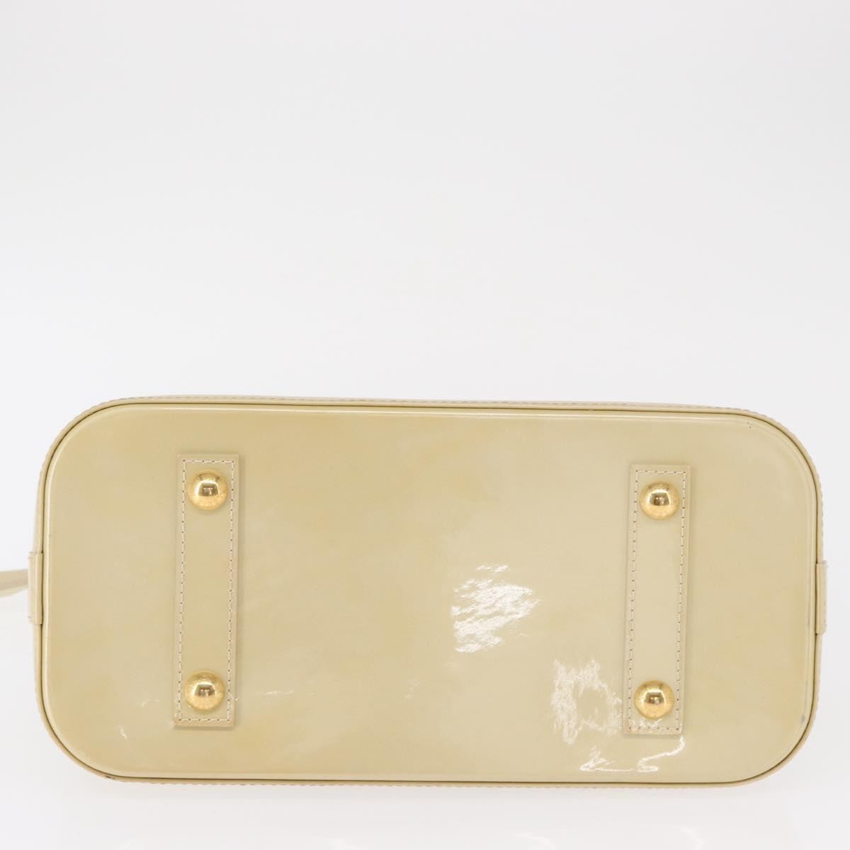 Louis Vuitton Alma Monogram Vernis, Beige, Patent Leather, Handbag