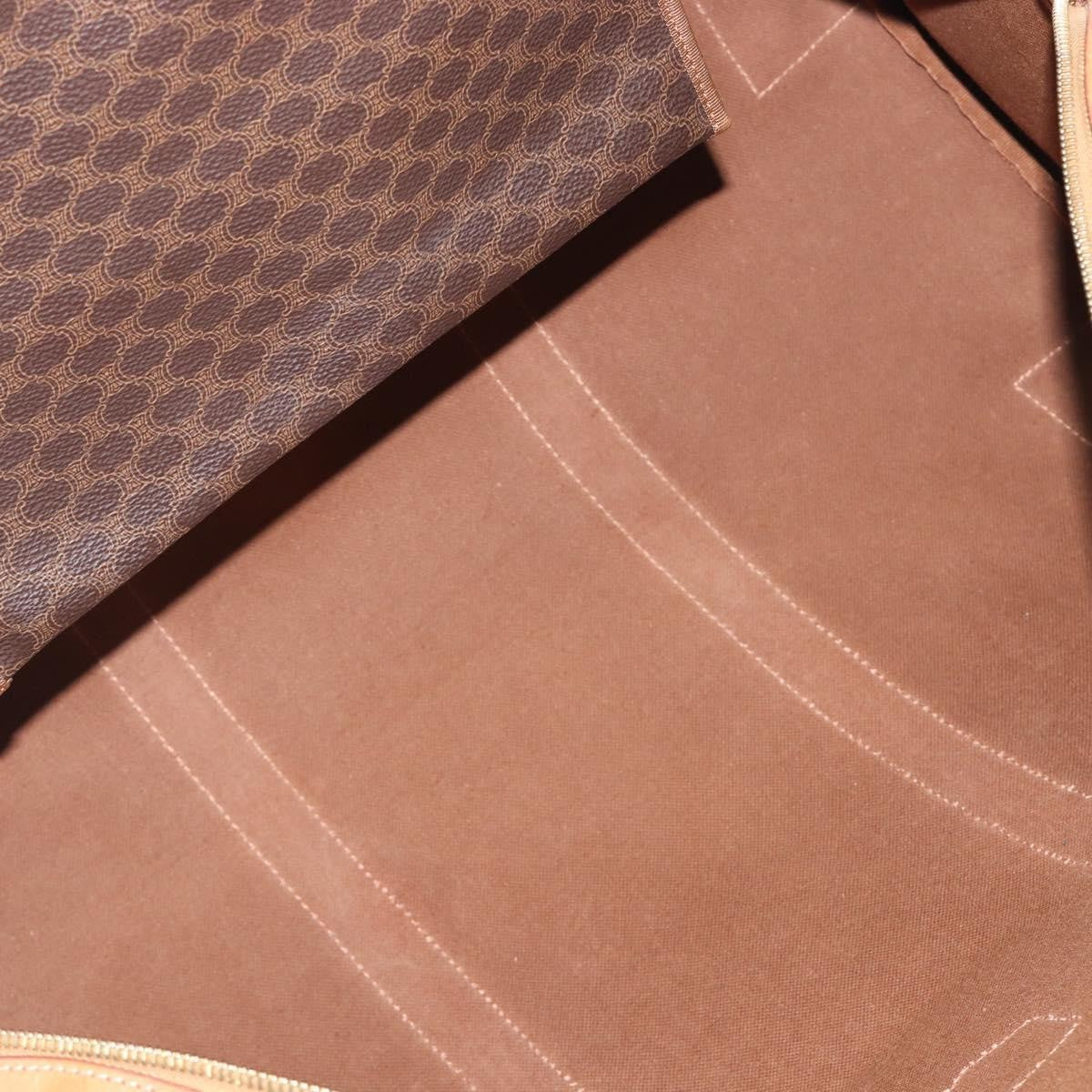 Celine Vintage Duffle Macadam Coated Canvas, Brown, Canvas, Handbag