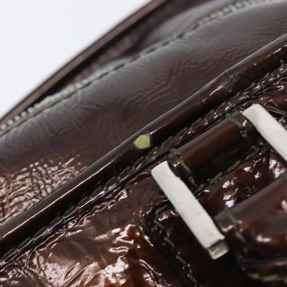 Loewe Amazona Patent, Brown, Patent Leather, Handbag