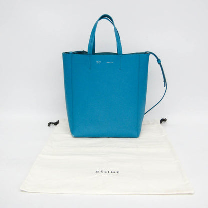 Celine Vertical Cabas All Over Logo Print Leather, Blue, Leather, Tote Bag