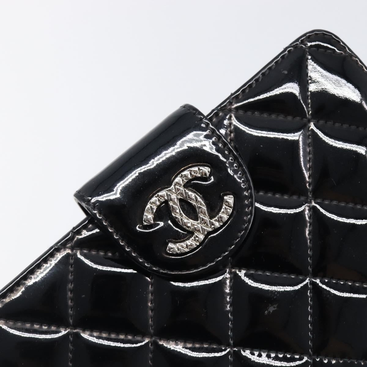 Chanel Brilliant CC French Quilted Patent, Black, Patent Leather, Wallet