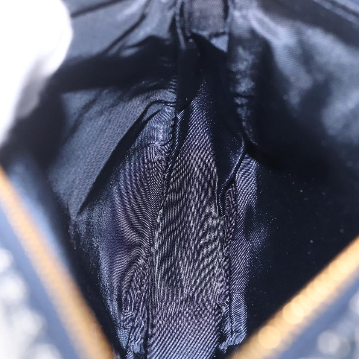Christian Dior Vintage Saddle Bag Canvas, Navy, Canvas, Clutch