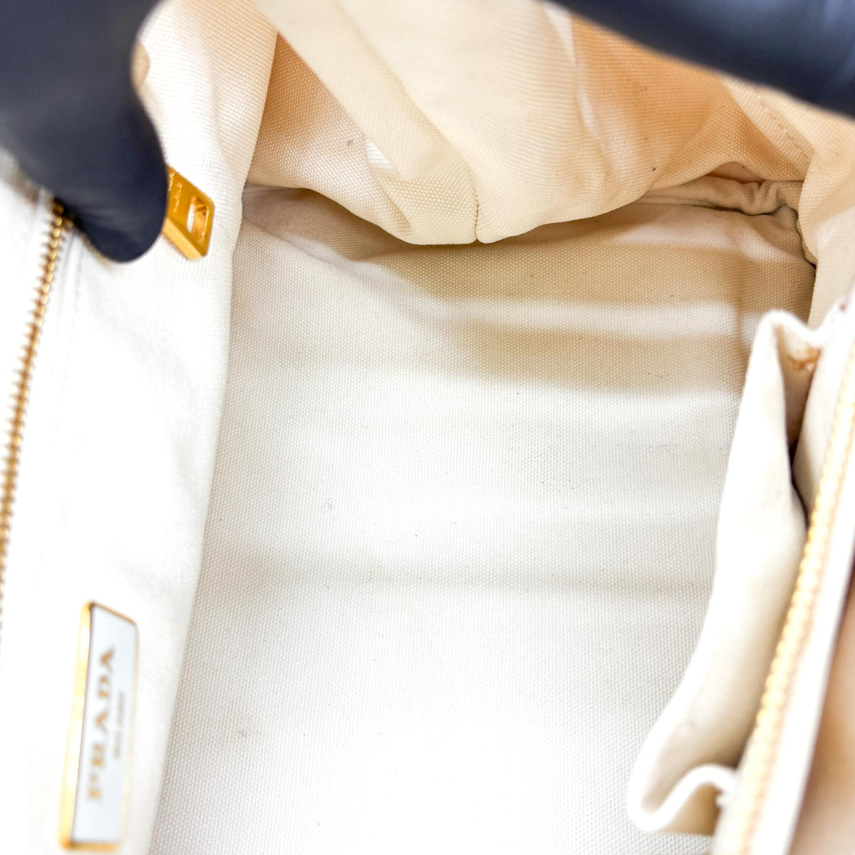 Prada Canapa Canvas, Beige, Canvas, Tote Bag
