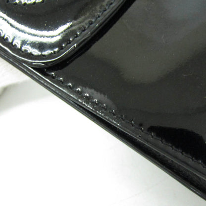 Chanel Key Pouch Patent, Black, Leather, Clutch