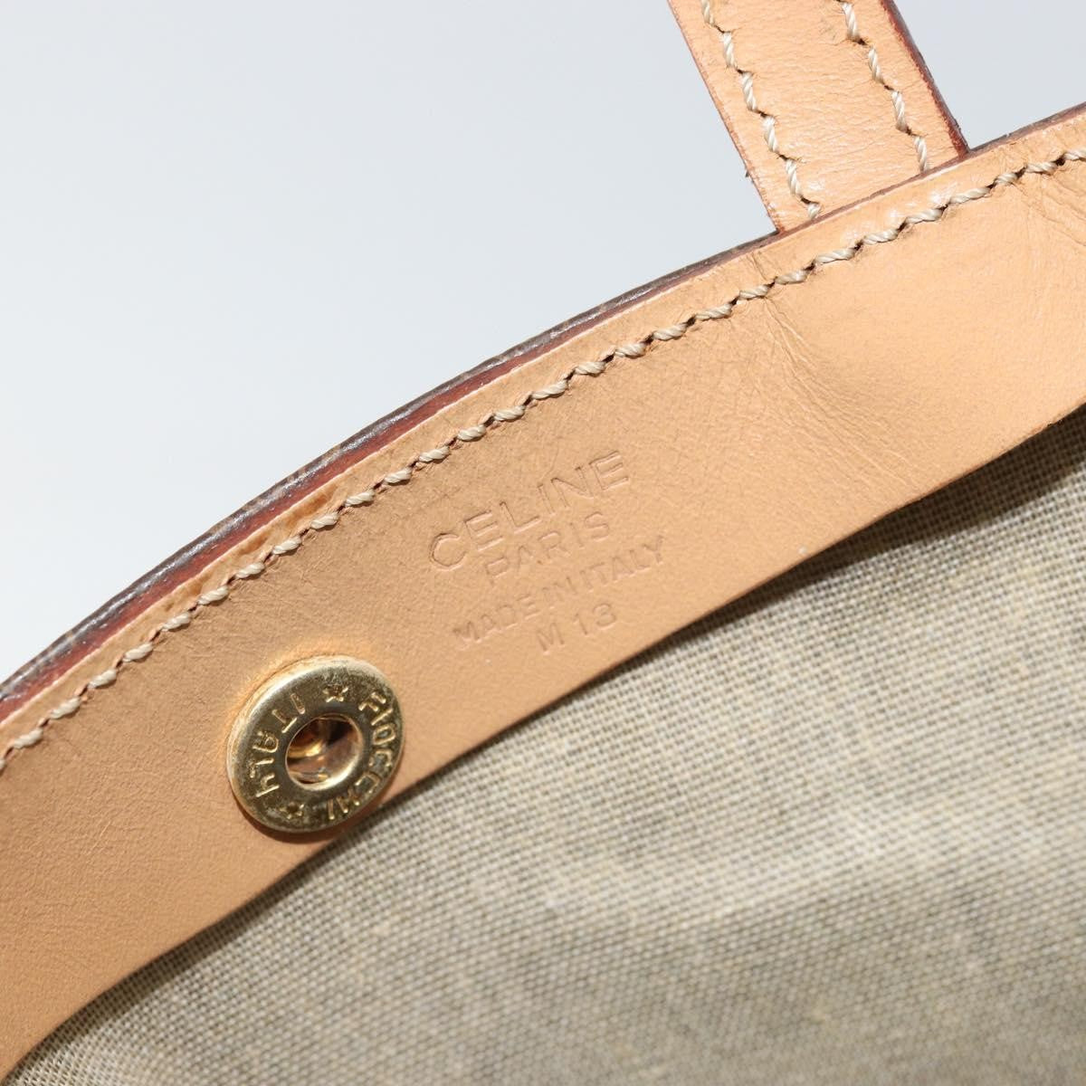 Celine Vintage Macadam Canvas and Leather, Brown, Canvas, Tote Bag
