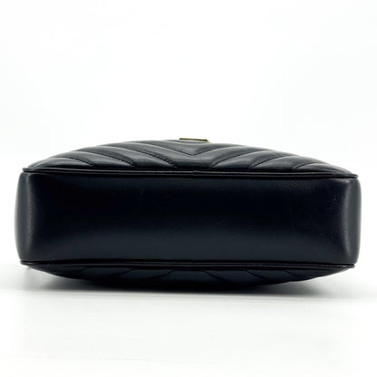 Saint Laurent Lou Camera Matelasse Chevron Leather, Black, Calfskin, Handbag