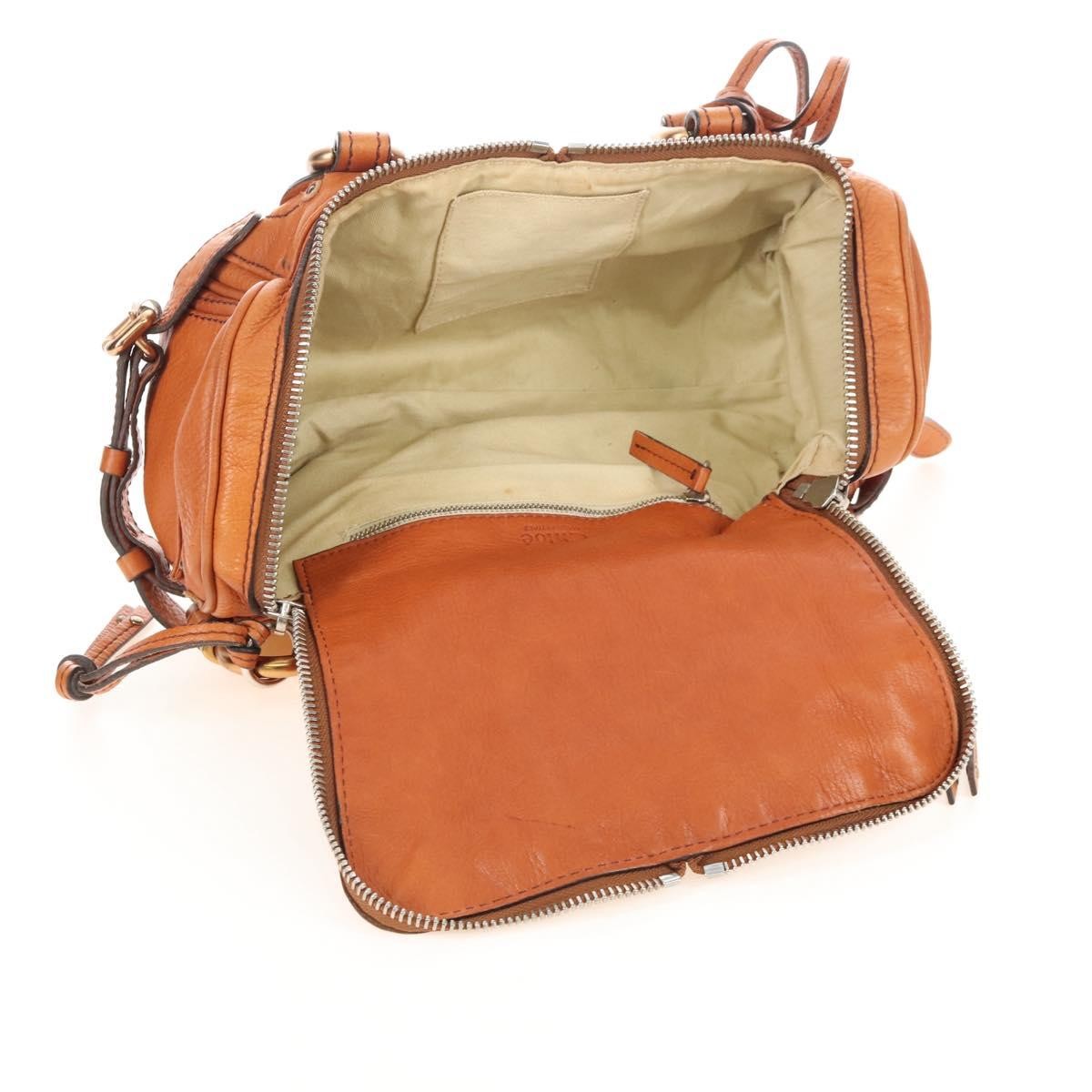 Chloe Paddington Lock Leather, Orange, Leather, Handbag