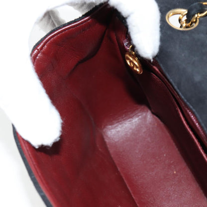 Chanel Vintage Classic Double Flap Bag Quilted Suede, BLACK, SUEDE, Handbag