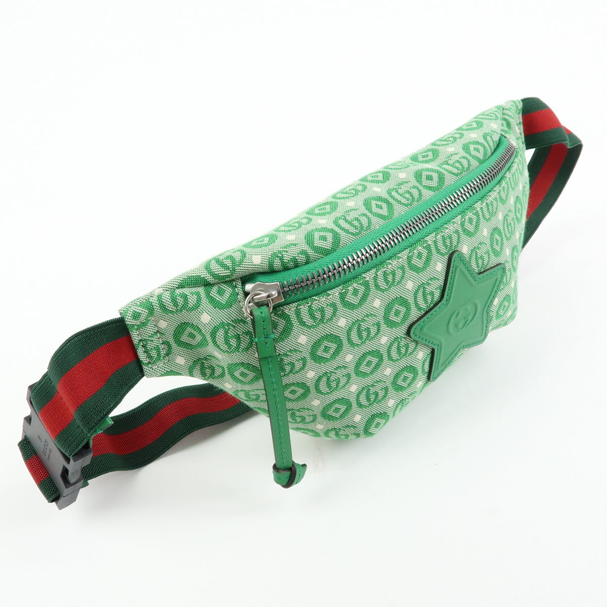 Gucci Children's Belt Printed GG Coated Canvas, Green, Canvas, Handbag