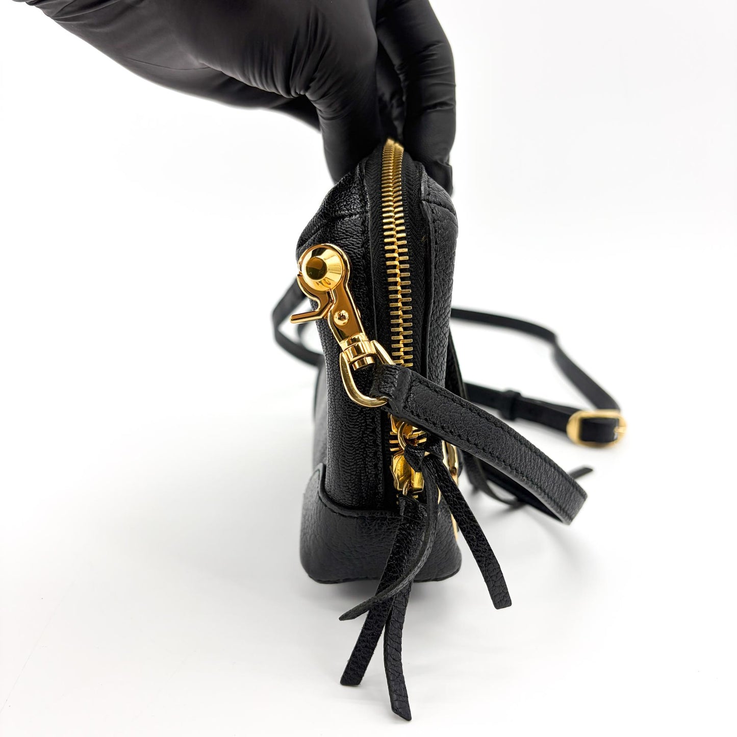 Balenciaga Classic Studs Chain Reporter Leather, Black, Leather, Crossbody Bag