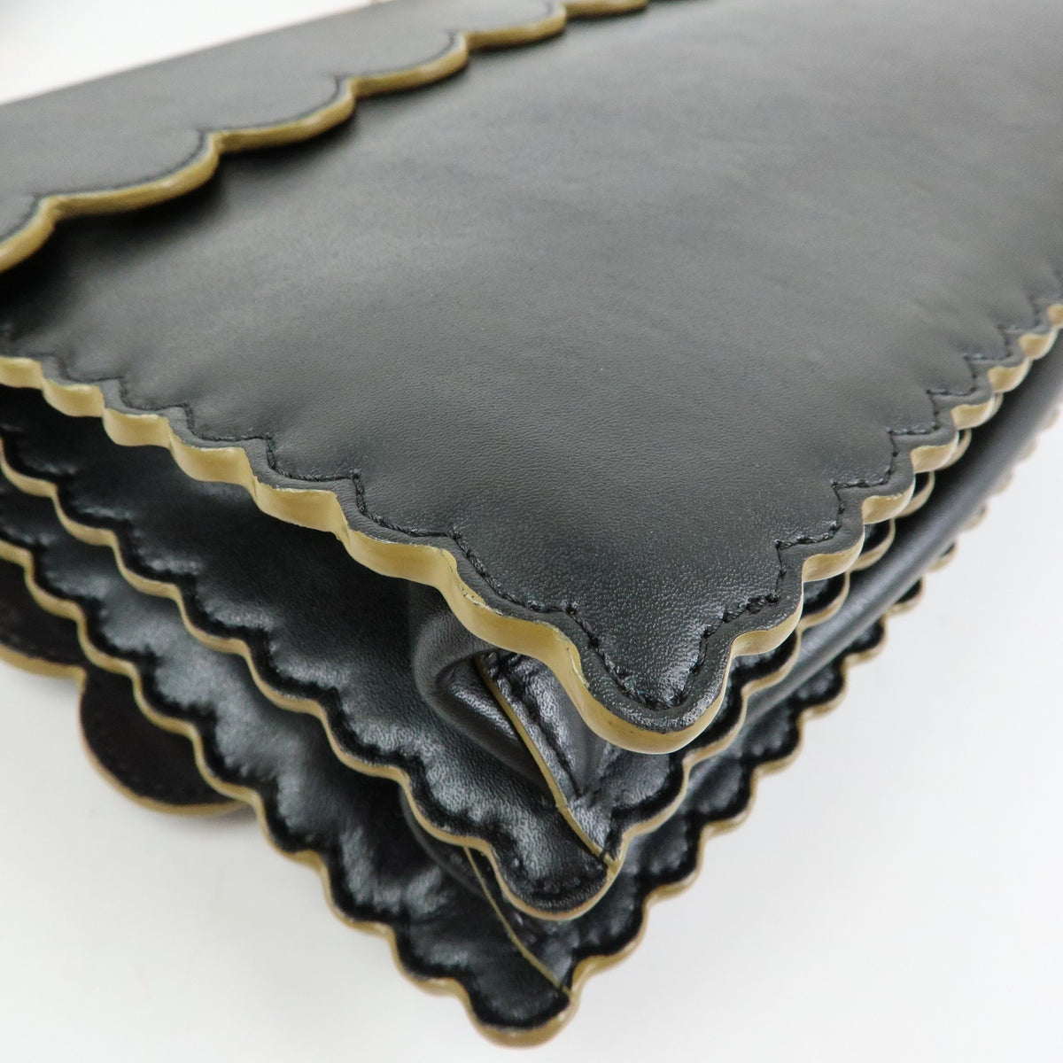 Fendi Kan I Leather, Black, Leather, Shoulder Bag