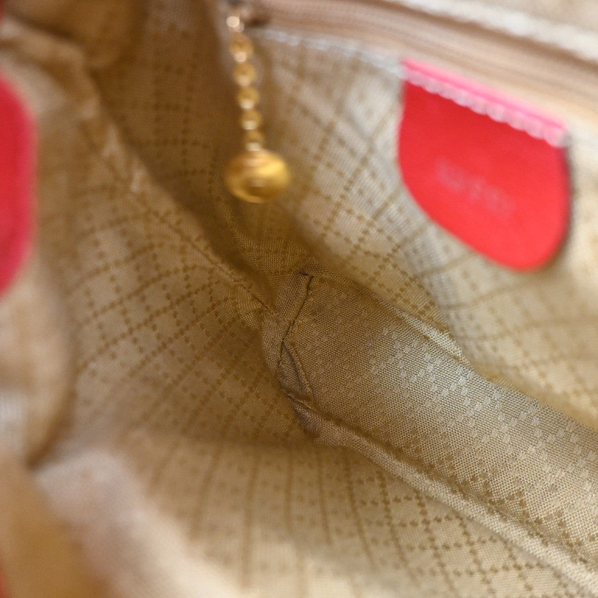 Gucci Vintage Bamboo Leather, Red, Leather, Backpack