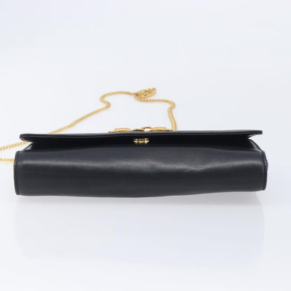 Celine Shoulder Leather, Black, Leather, Shoulder Bag