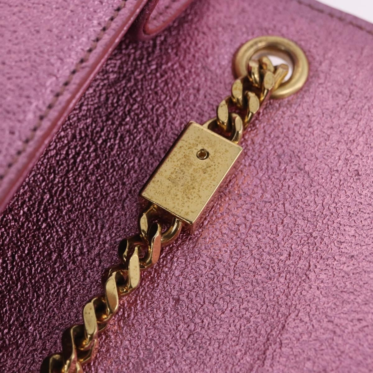 Saint Laurent Classic Monogram Metallic Leather, Pink, Leather, Crossbody Bag