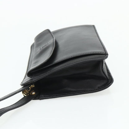 Celine Zip Clutch Leather, Black, Leather, Clutch