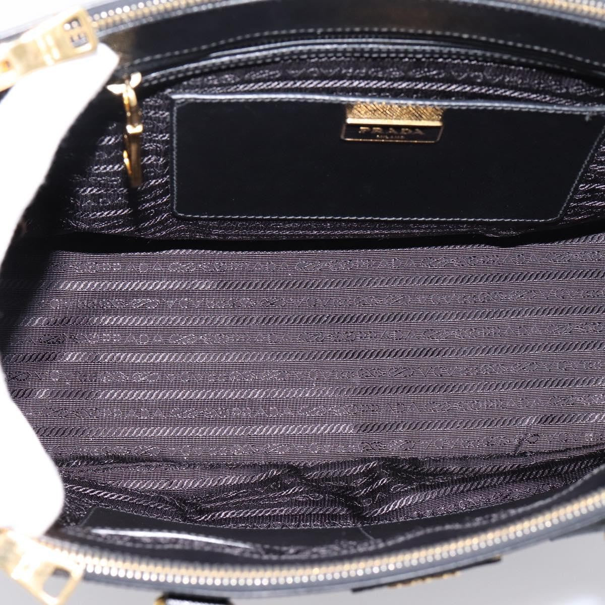 Prada Galleria Double Zip Saffiano Leather, Black, Leather, Tote Bag