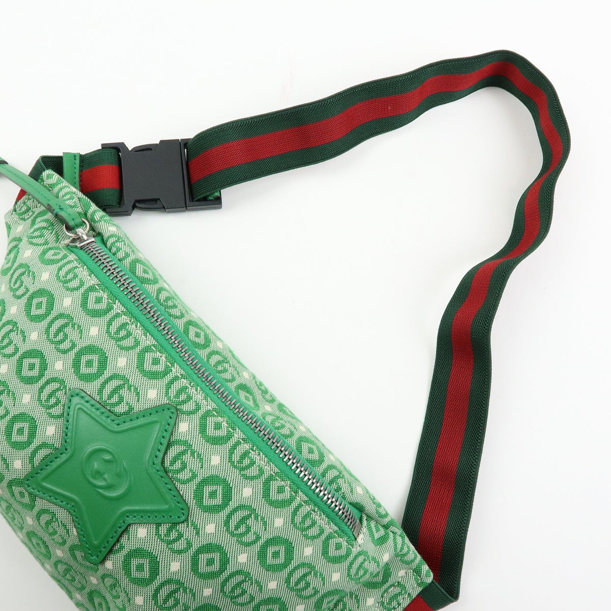 Gucci Children's Belt Printed GG Coated Canvas, Green, Canvas, Handbag