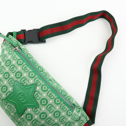 Gucci Children's Belt Printed GG Coated Canvas, Green, Canvas, Handbag