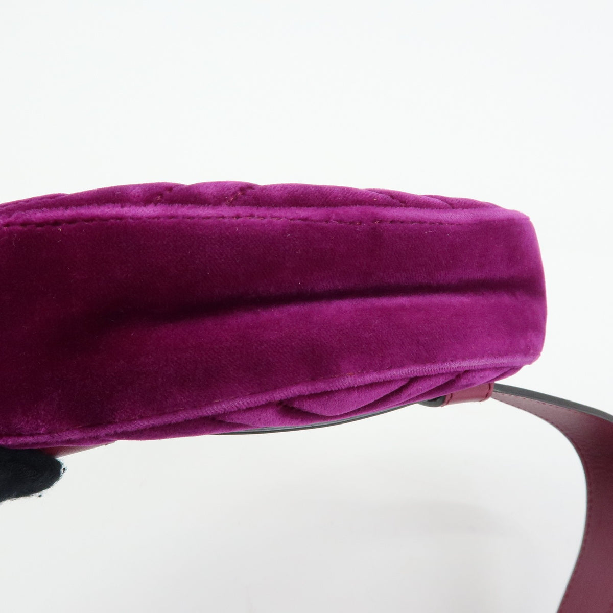 Gucci GG Marmont Belt Matelasse Velvet, Purple, Velvet, Handbag