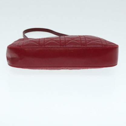 Christian Dior Lady Dior Zip Pochette Cannage Quilt Lambskin, Red, Leather, Clutch