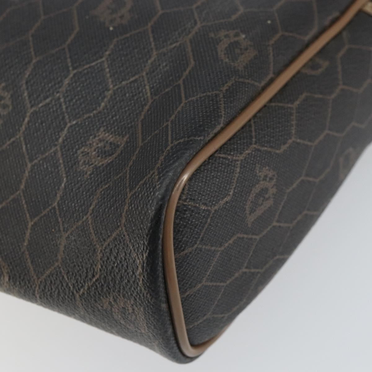 Christian Dior Vintage Honeycomb Zip Canvas and Leather, Black, Canvas, Clutch