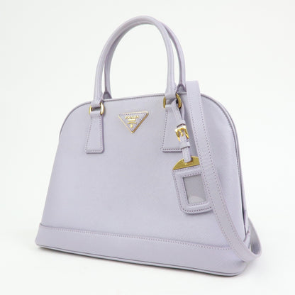 Prada Open Promenade Saffiano Leather, Purple, Leather, Handbag