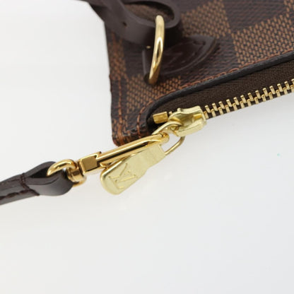Louis Vuitton Neverfull Pochette Damier, Brown, Canvas, Clutch