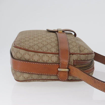 Celine Vintage Macadam Canvas and Leather, Beige, Canvas, Shoulder Bag