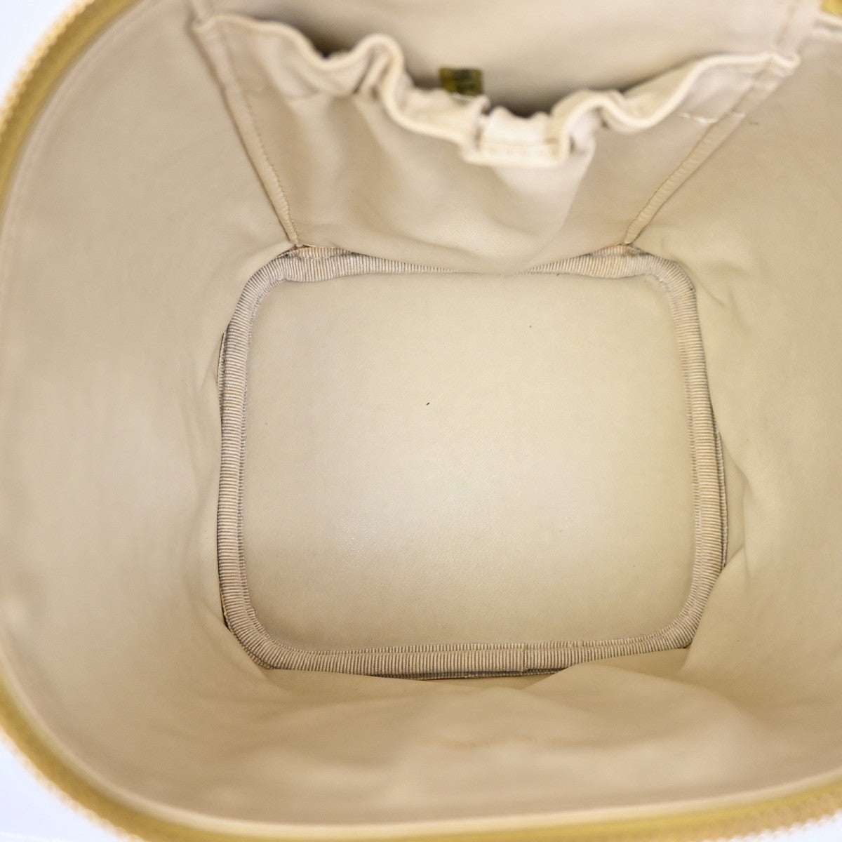 Chanel Vintage Timeless Cosmetic Case Caviar, Yellow, Leather, Clutch