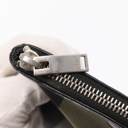 Saint Laurent Beach Zip Canvas, Khaki, Canvas, Clutch