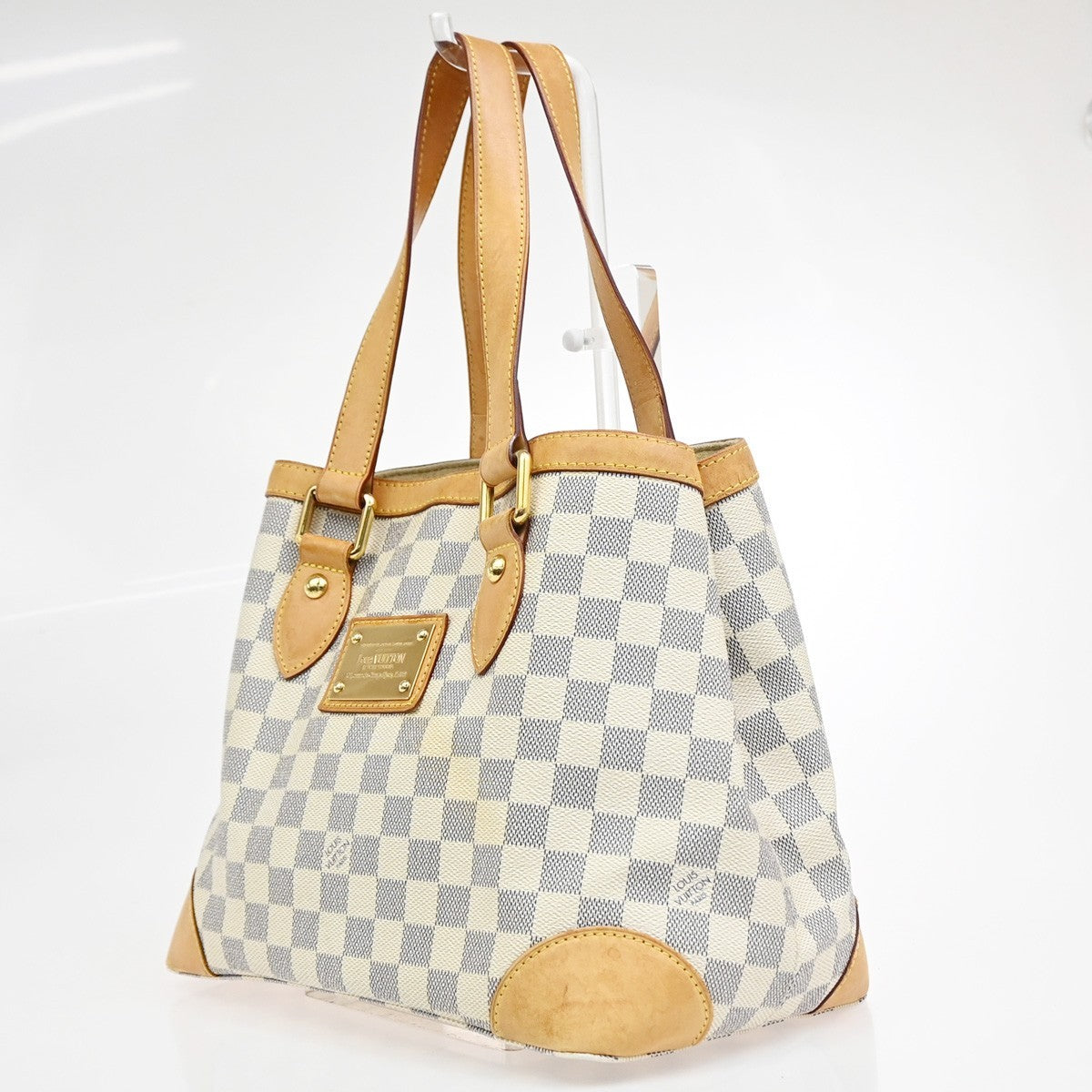 Louis Vuitton Hampstead Damier, White, Canvas, Handbag