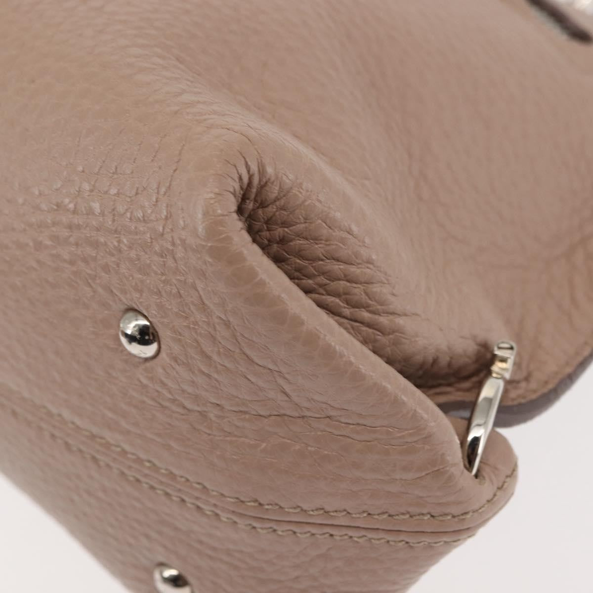 Salvatore Ferragamo Sofia Satchel Grainy Leather, Beige, Leather, Handbag