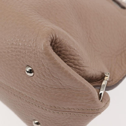 Salvatore Ferragamo Sofia Satchel Grainy Leather, Beige, Leather, Handbag