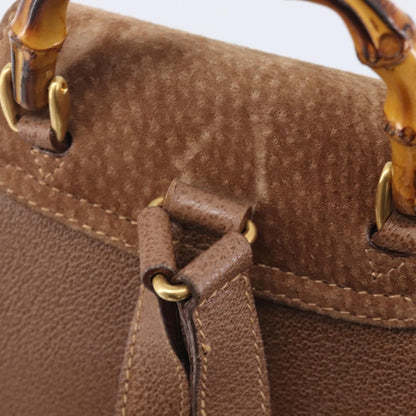 Gucci Vintage Bamboo Suede, Brown, Suede, Backpack