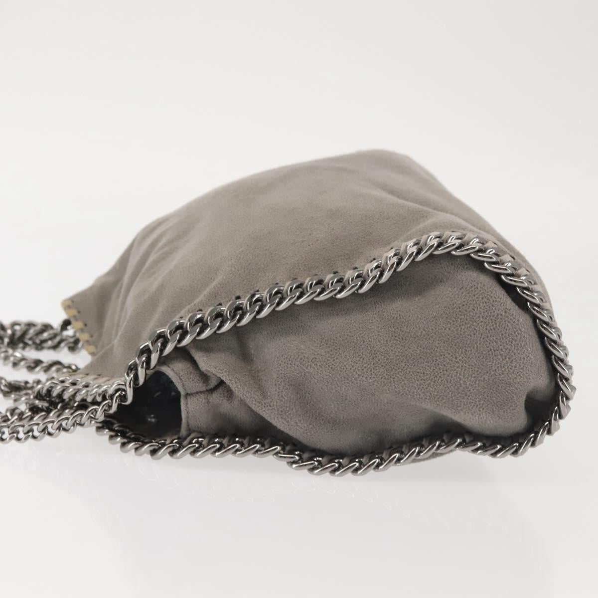 Stella McCartney Falabella Fold Over Faux Suede, Gray, Synthetic, Shoulder Bag