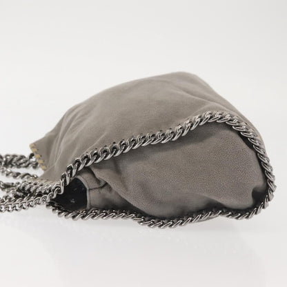 Stella McCartney Falabella Fold Over Faux Suede, Gray, Synthetic, Shoulder Bag