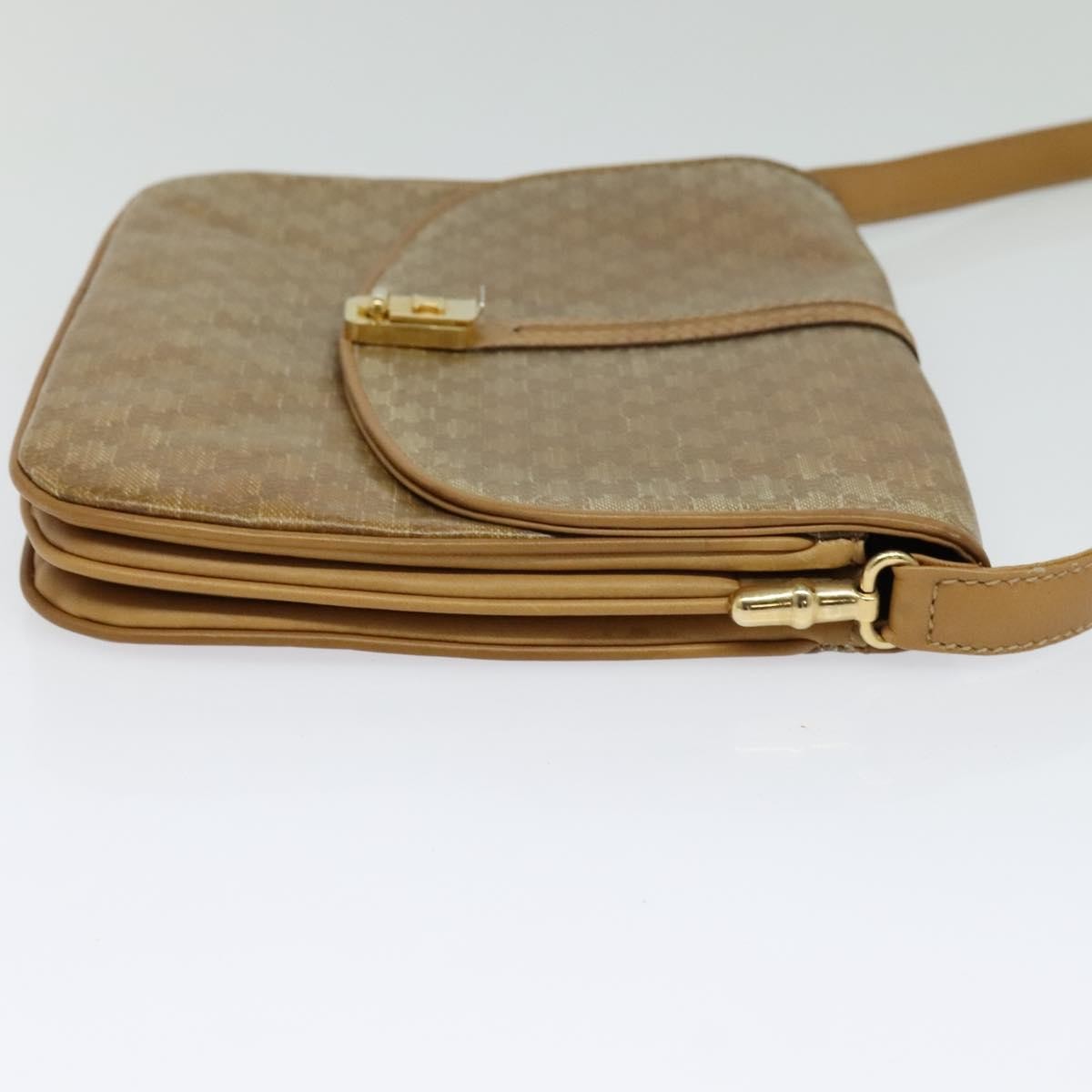 Celine Vintage Macadam Canvas and Leather, Beige, Canvas, Shoulder Bag