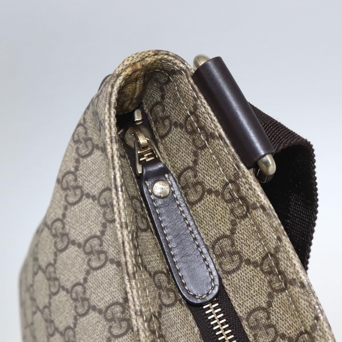 Gucci Zip Top Messenger GG Coated Canvas, Beige, Canvas, Shoulder Bag