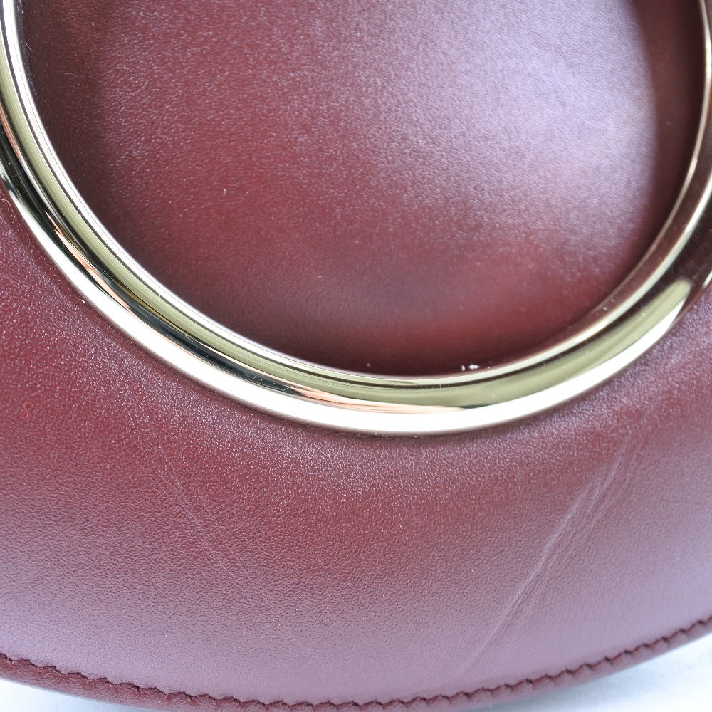 Salvatore Ferragamo Gancio, Burgundy, Leather, shoulder