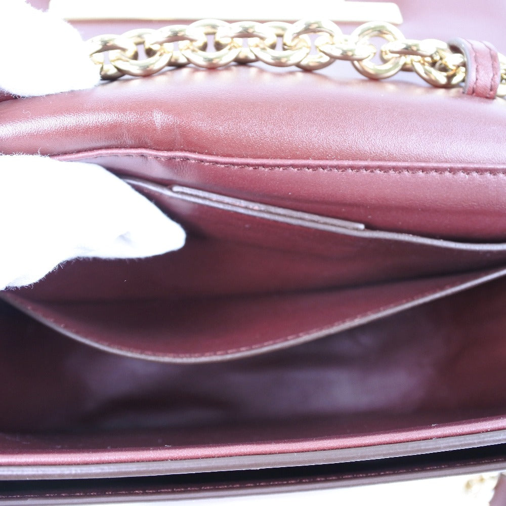 Salvatore Ferragamo Gancio, Burgundy, Leather, shoulder