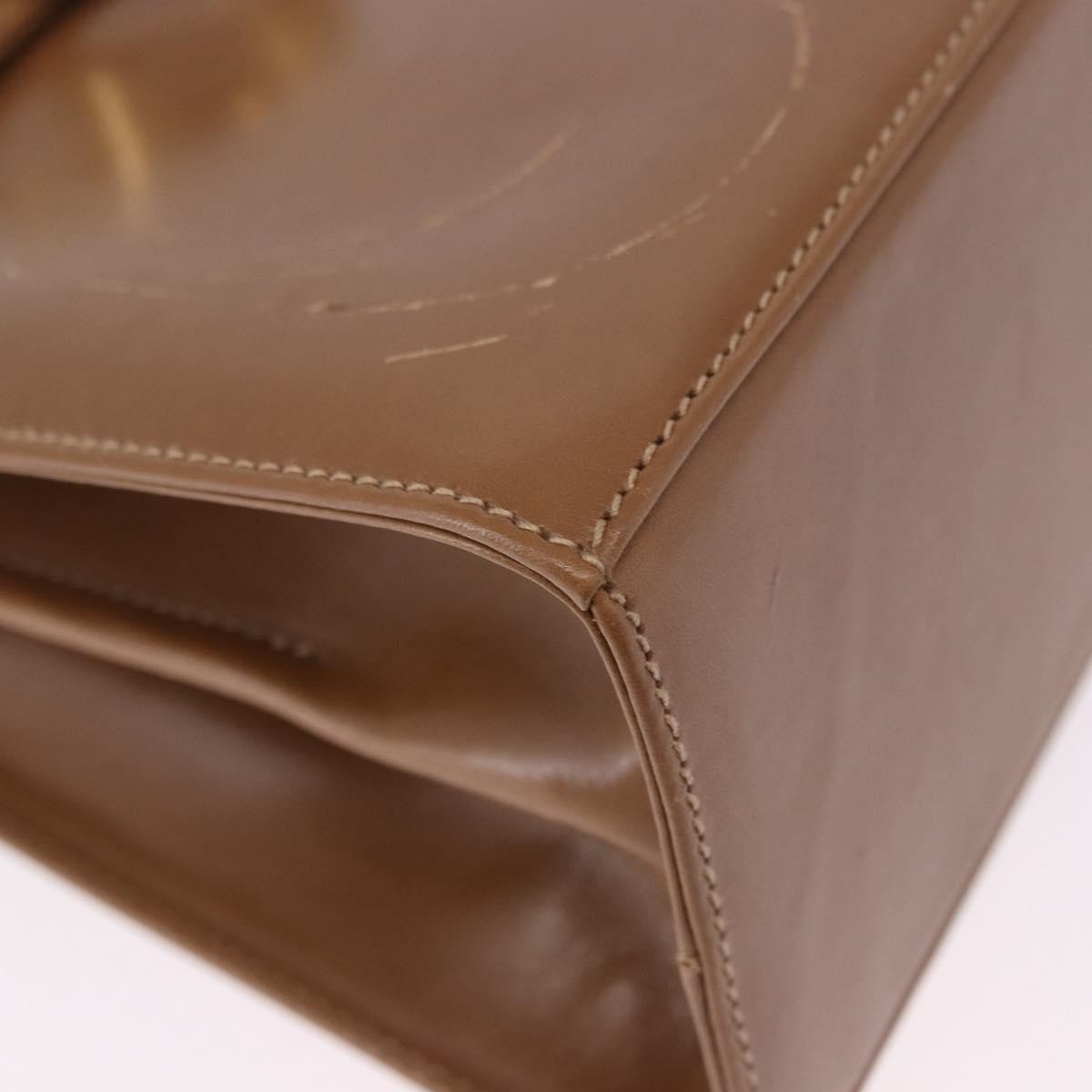 Salvatore Ferragamo Gancini Convertible Top Handle Leather, Brown, Leather, Handbag