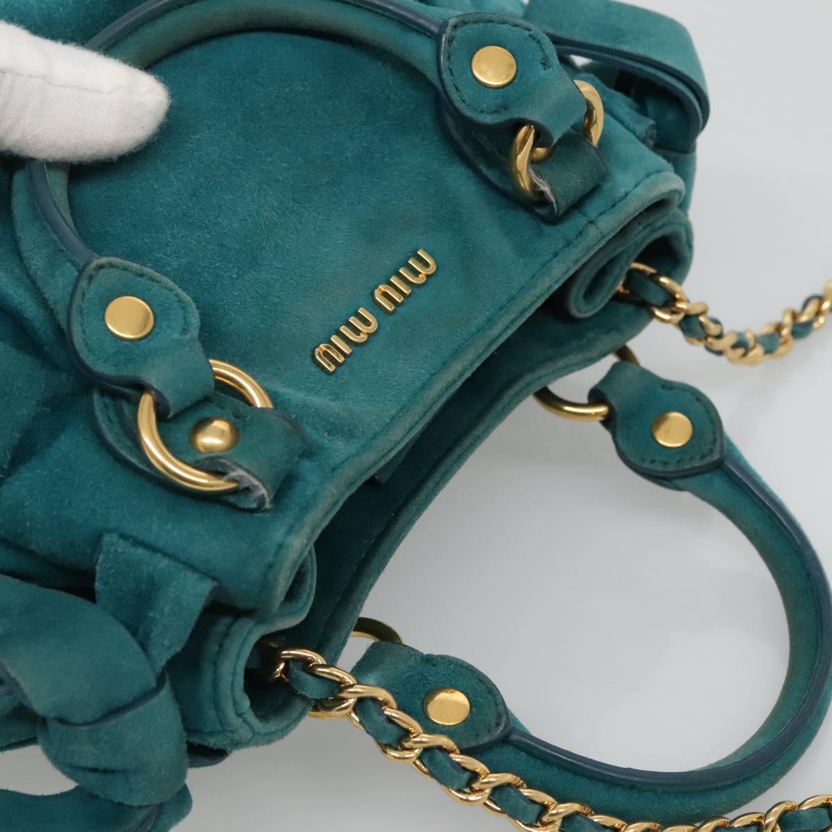 Miu Miu Shoulder Bag Suede leather, BLUE, SUEDE, Shoulder bag