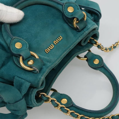 Miu Miu Shoulder Bag Suede leather, BLUE, SUEDE, Shoulder bag