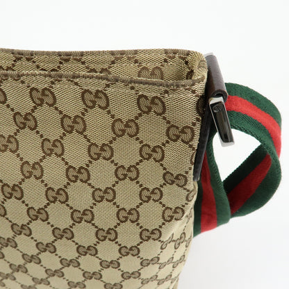 Gucci Web Strap Messenger GG Canvas, Beige, Canvas, Handbag
