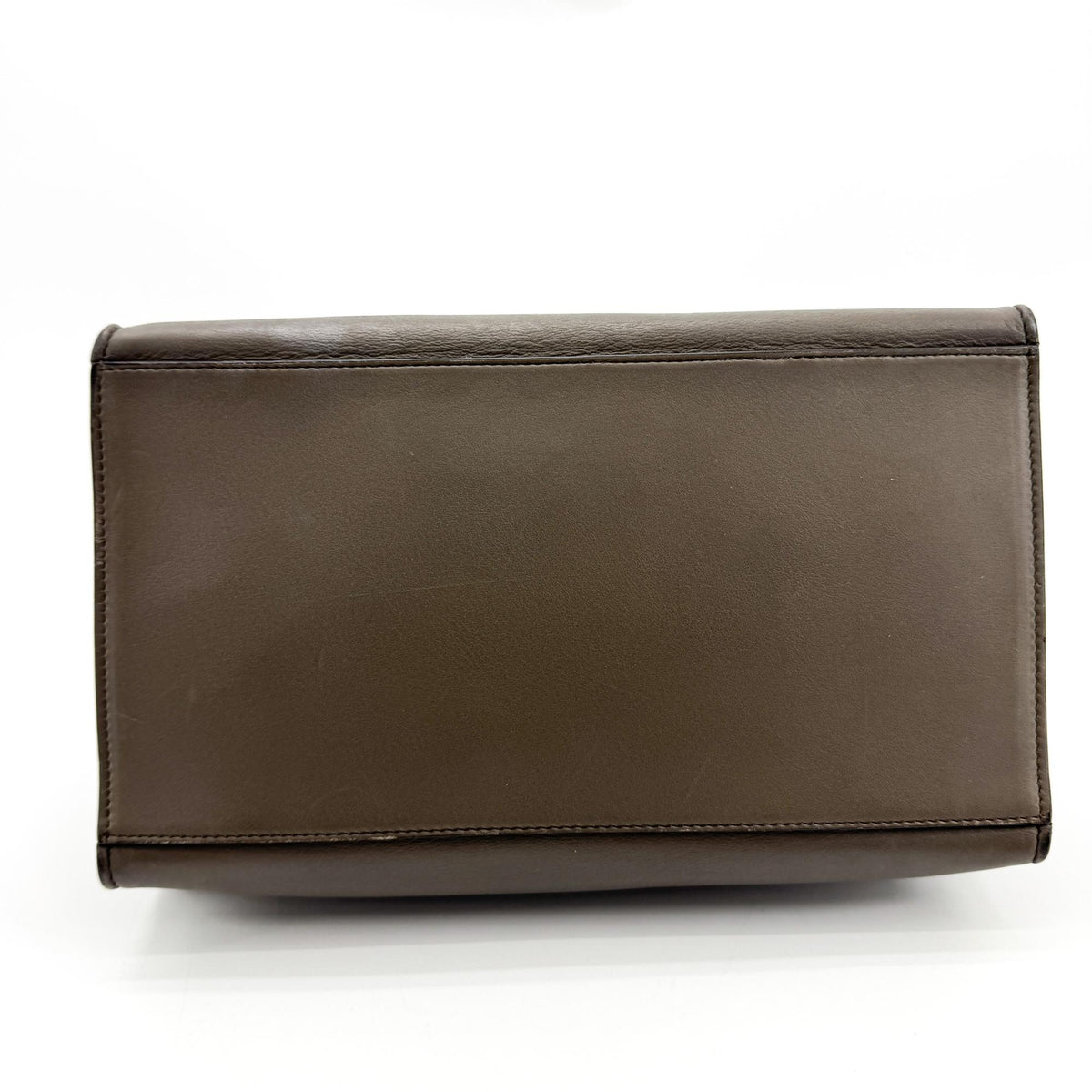 Celine Tricolor Trapeze Leather, Brown, Leather, Handbag