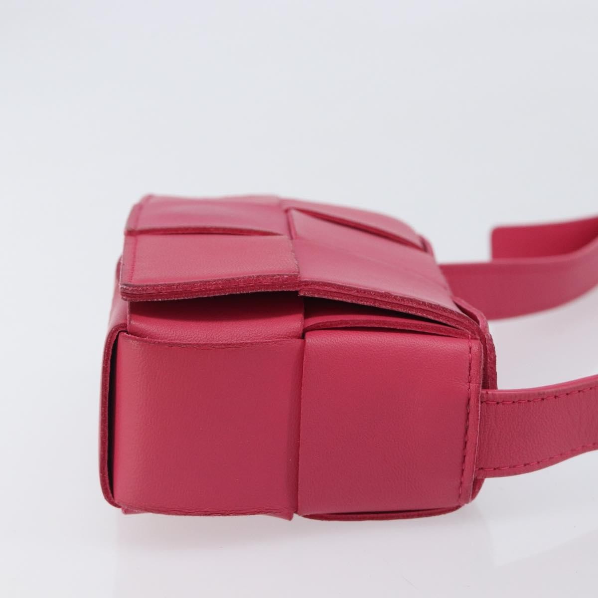 Bottega Veneta Cassette Maxi Intrecciato Leather, Pink, Leather, Crossbody Bag